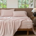 thumbnail image 6 of MooMee 100% Washed Cotton King Fitted Sheet Only Linen Like Textured Extra-Deep Pocket Breathable Soft 1-Piece(Greyish Pink, 78"x80"), 6 of 6