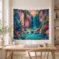 thumbnail image 5 of Floral Garden Fantastical with Tropical Jungle Cascading, Mystical Fantasy for Space Lovers, Aesthetic Wall Decor, Mother'S Day Gift, Tapestry Wall Hanging for Dorm and Living Room, 5 of 7