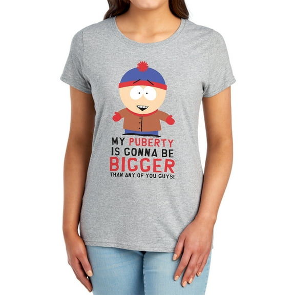 South Park Puberty Women's T Shirt,Athletic Heather, Small