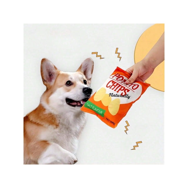 1pcs Plush Simulation Squeaky Potato Chips, Suitable For Pet Sound Toys, Bite Toys, Teddy, Small Dogs