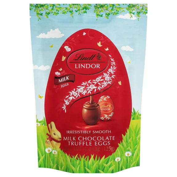 Lindt Lindor, Milk Chocolate Candy Truffles, Easter Eggs, 4.4 oz, 1 Count