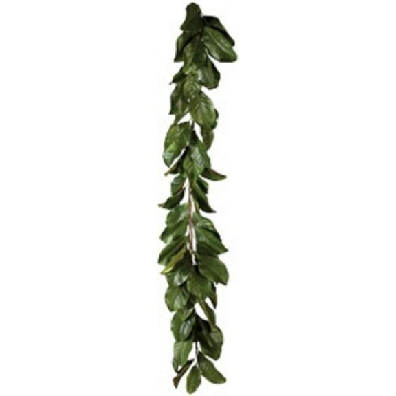Magnolia 5' Garland or 28" Magnolia Wreath in All Green Leaves or Mixed Burgundy and Green Leaves Buyers' Choice (Green Garland)