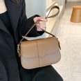 thumbnail image 4 of Fashion retro PU leather saddle bag shoulder crossbody bag female solid color underarm bag-brown, 4 of 5