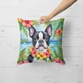 thumbnail image 2 of Boston Terrier Luau Throw Pillow 18 in x 18 in, 2 of 5