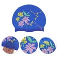thumbnail image 3 of Unique Bargains 1 Pc Waterproof Morning Glory Pattern Swim Cap Pink Blue Yellow, 3 of 6
