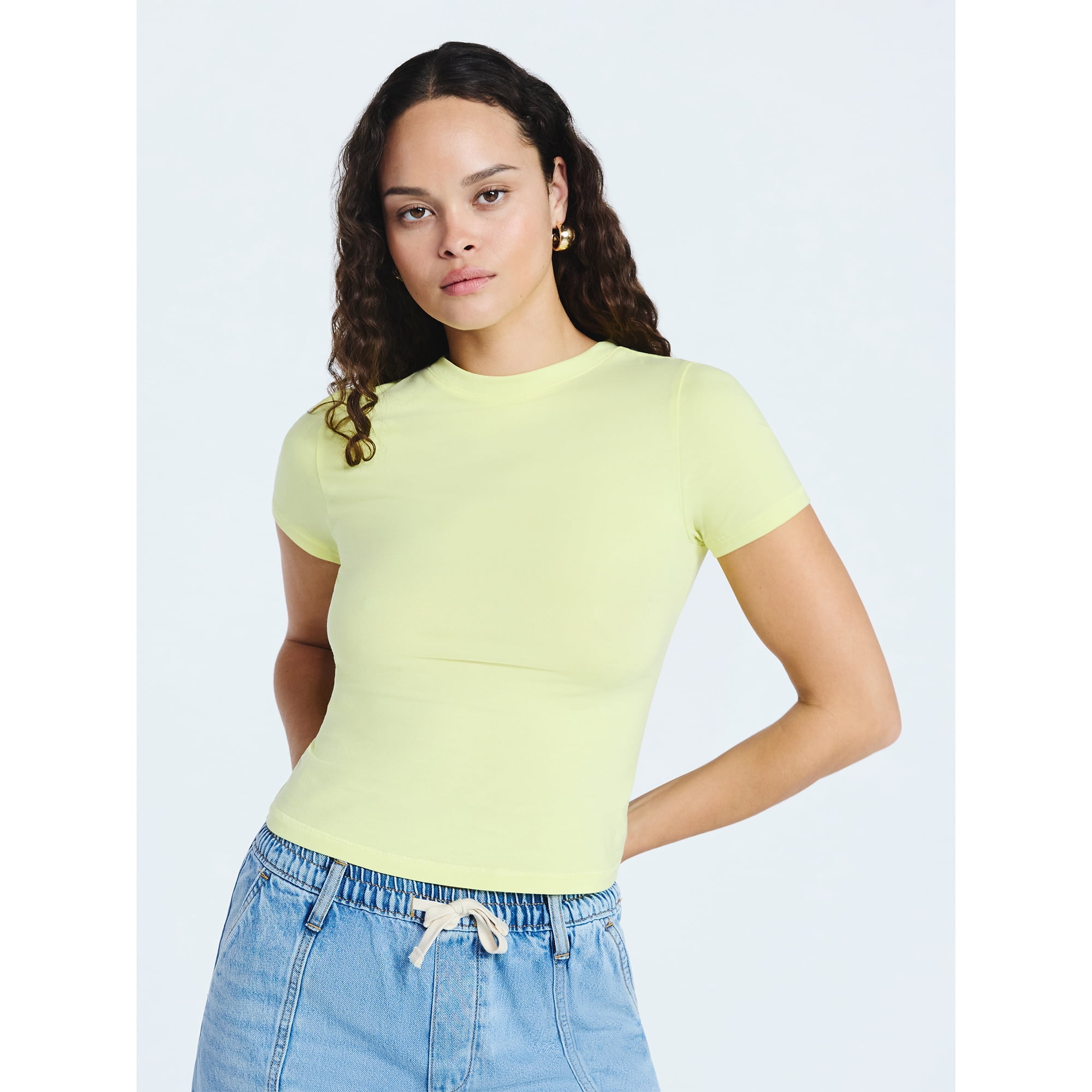 Scoop Women’s The York Baby Tee with Short Sleeves, Sizes XS-XXL