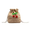 thumbnail image 2 of Woven Drawstring Crossbody Bucket Bag Female Pure Braided Messenger Purse Bag, 2 of 6