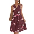 thumbnail image 2 of TaTaai Women Spring Summer V-Neck Random Print Sleeveless Button Front Long Dress Casual Fashion Soft for Beach Daily Holiday Outfit Gift, 2 of 7