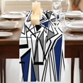 thumbnail image 3 of Table Runners 70 Inches Long Dress Scarves, Navy Blue Black Geometric Farmhouse Coffee/Dining/Kitchen Table Decor, Holiday Table Runner, Abstract Art Modern Line 13x70 Inch, 3 of 9