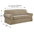 thumbnail image 4 of Mainstays Pixel 2-Piece Stretch Sofa Slipcover, Sand Beige, 4 of 9