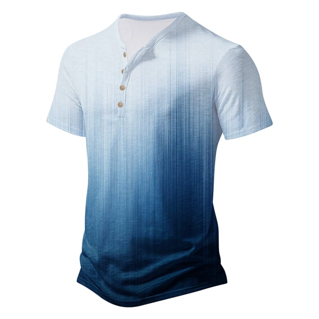 Shirts for Men Mens Printing Button Casual Short Sleeve Round-Neck Blouses Shirts
