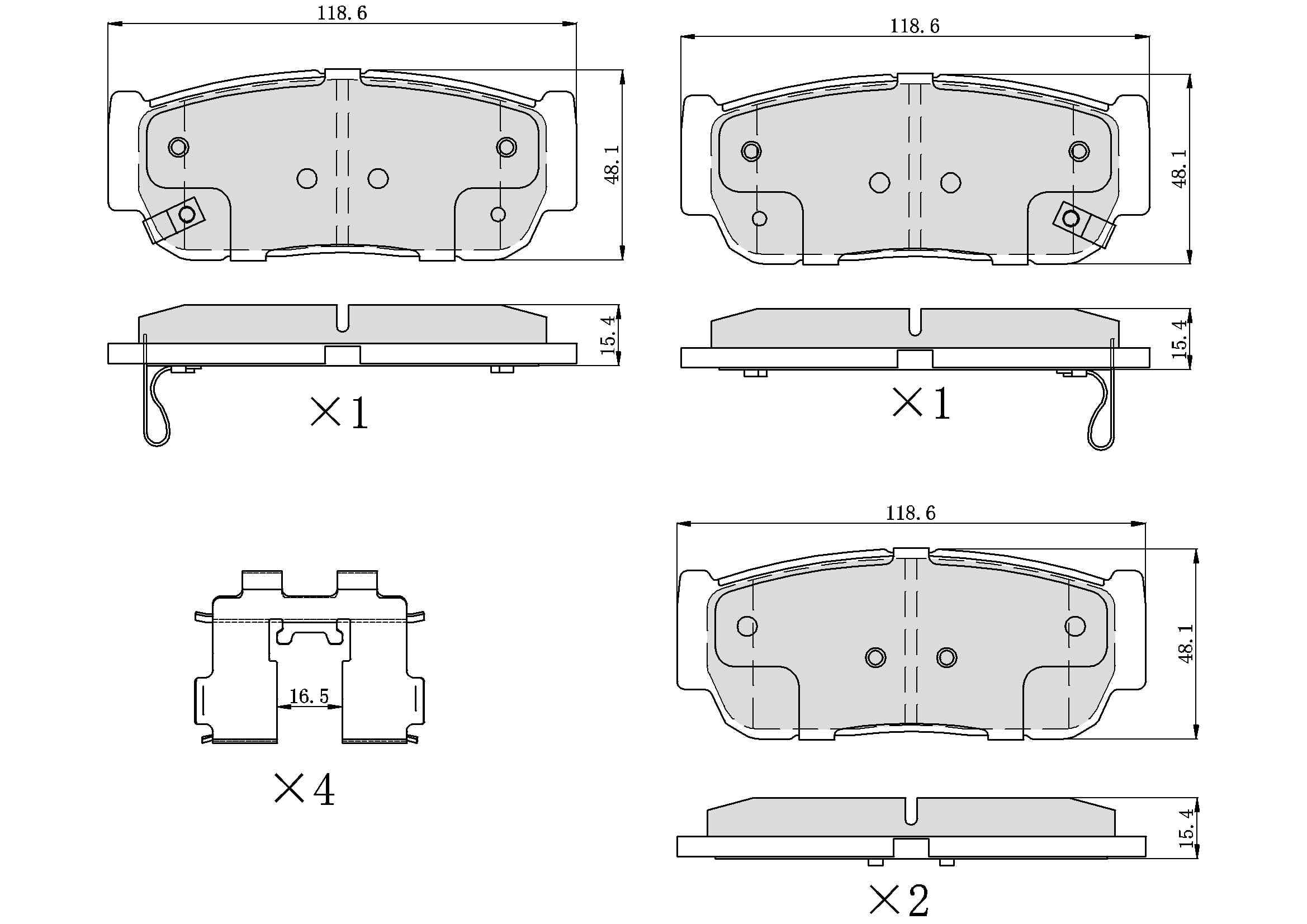 UltraHC 700 Brake Pad Set, Rear HC7.0954.0.C, Kia Sorento 2009-2003