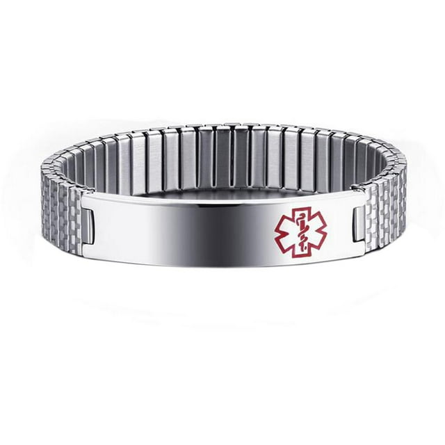 Brazalete de Identificación de Cadena Médica de acero Inoxidable para Hombre 12 Mm Fernando Pulsera de acero inoxidable