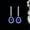 Blue, variant on Elegant Dark Blue CZ 925 Silver Women Party Long Round Tennis Pear Drop Earrings