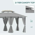 thumbnail image 4 of Outsunny Pavillon de Terrasse 10 Pieds x 13 Pieds avec Rideaux, Gris Foncé, 4 of 10