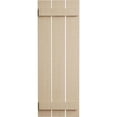 thumbnail image 3 of Ekena Millwork 17 1/2"W x 24"H Rustic Three Board Spaced Board-n-Batten Rough Cedar Faux Wood Shutters (Per Pair), Primed Tan, 3 of 11