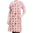thumbnail image 5 of Pink Cow Strawberry Pattern Apron-Garden Aprons for Women with Pockets-Cotton Linen Waterproof Kitchen Cooking Gardening Aprons Adjustable for Kitchen,Cooking,BBQ and Salon 33x27 Inch, 5 of 7
