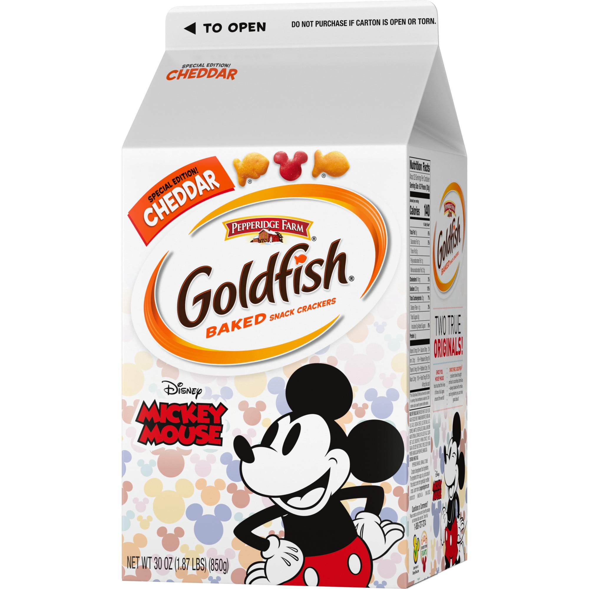 Goldfish Special Edition Disney Mickey Mouse Cheddar Crackers Snack Crackers 30 Oz Carton Walmart Com