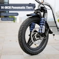 thumbnail image 3 of Adult Electric Scooter with Seat, 750W Motor, 14-Inch Pneumatic Tires, Front and Rear Disc Brakes, LCD Display, LED Headlight, Rear Basket and Folding Frame,White, 3 of 5