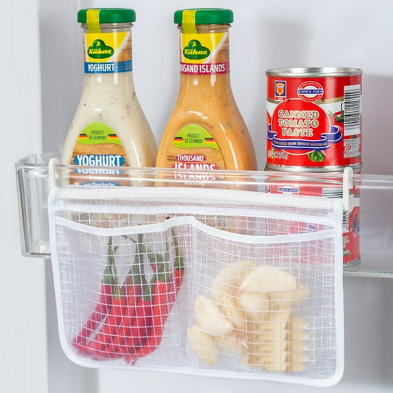 JINSIJU Refrigerator Storage Bag Grid Strong Water Permeability Organizer