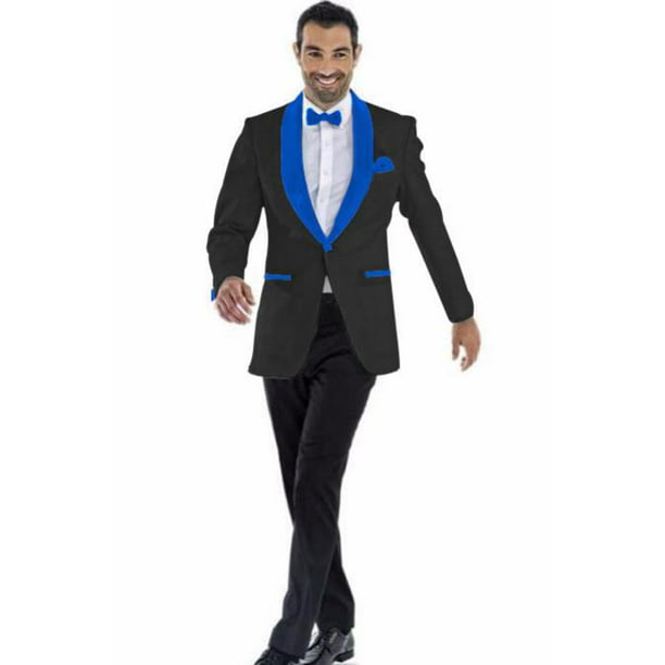 folder disharmoni Reklame Mens Blazer Black ~ Royal Blue Two Toned Tuxedo Dinner Jacket Perfect For  Prom Wedding & Groom - Walmart.com