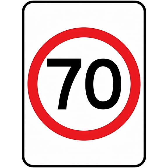 70 Speed Limit Metal Tin Sign - 8"x12" Industrial Commercial Signage, Traffic Speed Warning Sign for Indoor Outdoor