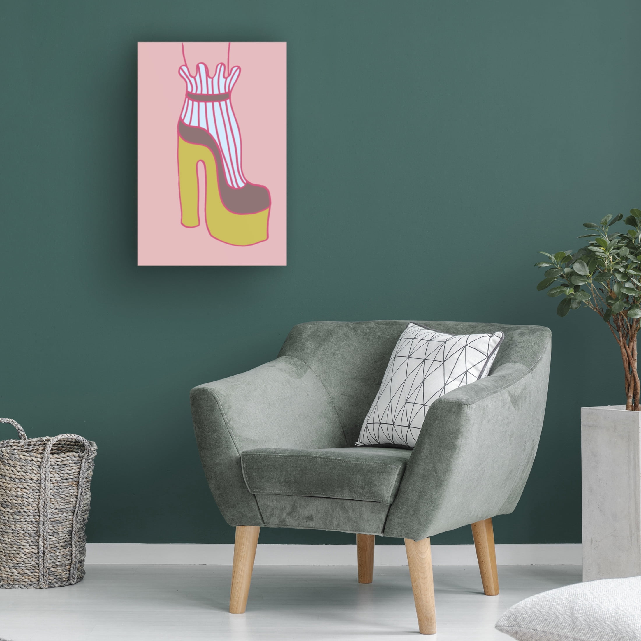 Canvas Wall Art - Pictufy Studio 'Yellow Heel 02' Wall Art for Living Room, Bedroom, or Office Décor by Trademark Fine Art - 22 x 32 Inches