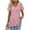 Pink, variant on Womens Tops Solid Color Royal Lock Hollow Out Short Sleeve Round Neck Casual Shirt Blouses