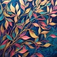 thumbnail image 2 of Chromatic Leaves - Golden Teal Folige Canvas Wall Art, 2 of 2