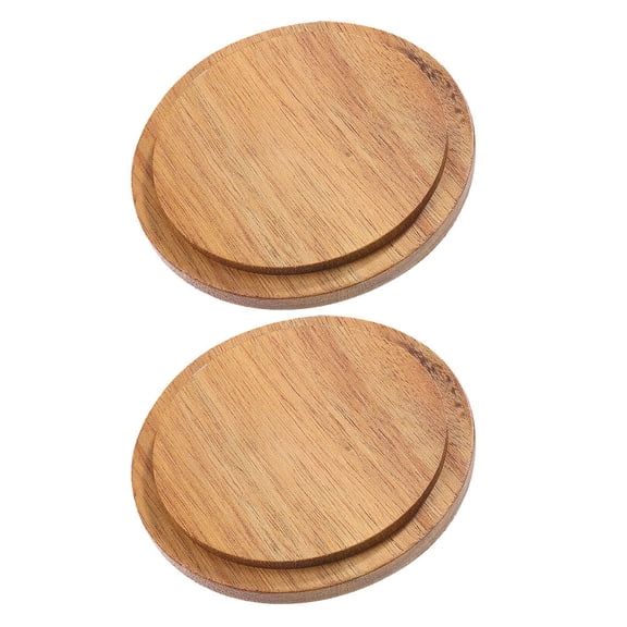 OUNONA Set of 2 Glass Water Cups with Wooden Lids, Brown Coffee Mugs for Home, Office, Kitchen, Drinking Glasses
