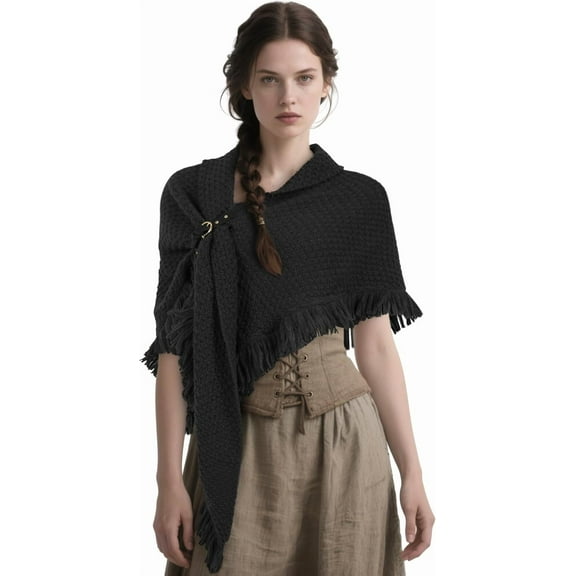 Medieval Post Apocalyptic Scarf Renaissance Shawl Triangle tassel for Men and Women