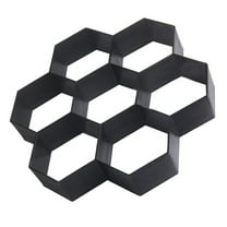 Milisten Hexagon Path Maker Mold Plastic Garden Pave Brick Mould Black