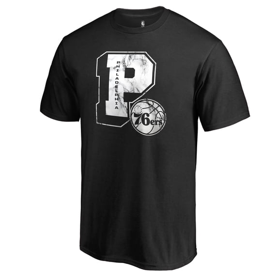 Men's Black Philadelphia 76ers Letterman T-Shirt