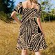 thumbnail image 5 of Vestido de manga corta para mujer, color piel clara, estilo retro, con diseño de tatuaje floral tribal polinesio hawaiano, vestidos largos., 5 of 7