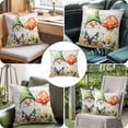 thumbnail image 6 of Spring Green Gnome Throw Pillow Cover Red Mushroom Flowers Wood Grain Pastoral Cotton Linen Cushion Cover Throw Pillow Case with Invisible Zipper for Couch Sofa Bed Chair Car 24x24 Inch, 6 of 9