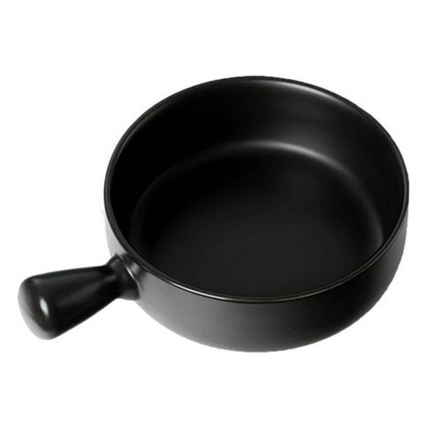 Bewildely Cuenco para ensalada con mango de Color sólido, repuesto reutilizable para cocina, almuerzo, fideos instantáneos, postre, sopa, Cocina y Comedor Negro