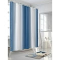 thumbnail image 3 of Fsddascl Lake Blue White Ombre Shower Curtain Set - 60" x 72" Washable Bathtub Curtain with 12 Hooks, Retro Minimalist Gradient Art Waterproof Fabric Stall Shower Curtains for Bathroom/Bathtub, 3 of 6