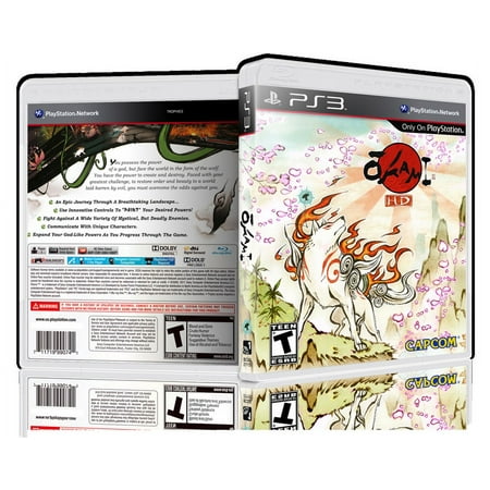 Okami HD - CUSTOM English Replacement PS3 Cover and Case. NO GAME!!