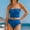 Blue, variant on UTSJKR Women Strapless Bikini Set High Waisted Tummy Control Swimsuit Ribbed 2 Piece Y2K Summer Cute Bathing Suit Hot Pink S
