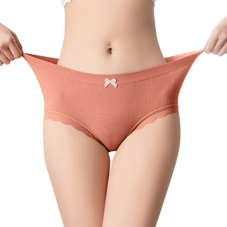 

Panties For Women Sexy Lace Mid Waist Breathable Comfortable Cotton Crotch Briefs Womens Underwear