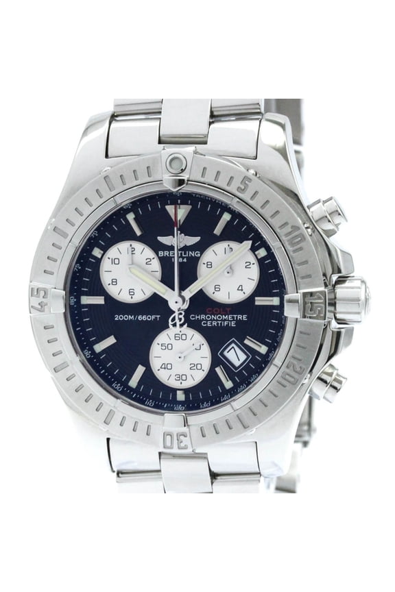 Pre-Owned BREITLING Colt Chronograph Steel Quartz Mens Watch A73380 Polished