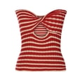 thumbnail image 2 of OAVQHLG3B Womens Tank Tops Plus Size Tops for Women Summer Casual Stripe Breast Wrap Sexy Sleeveless V-Neck Beautiful Back Knitting Vest Hollow Out Tube Tops, 2 of 6