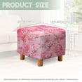 thumbnail image 3 of SCRAWLGOD Peach Blossom Marble Print Pink Cover for Footstool, Stretchable Footstool Protector Comfortable Rectangular Furniture Protection with Anti Slip Band for Footrest Sofa, 3 of 7