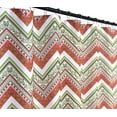 thumbnail image 3 of Serafina Home Paisley Chevron Fabric Shower Curtain: Contemporary Eclectic Design with Roller Ball Hooks, Orange Green White, 3 of 5