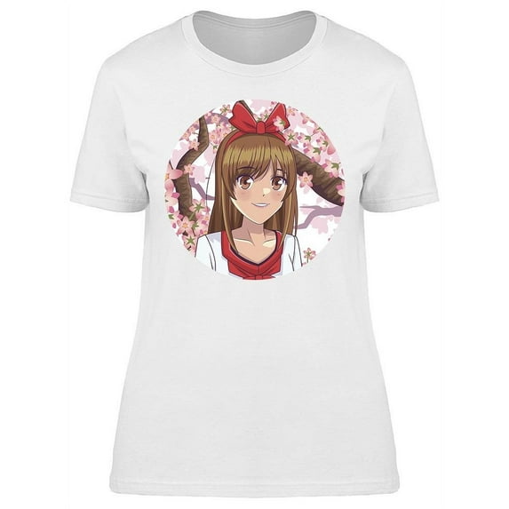 Red Ribbon Anime Manga Girl T-Shirt Women -Image by Shutterstock, Female Small