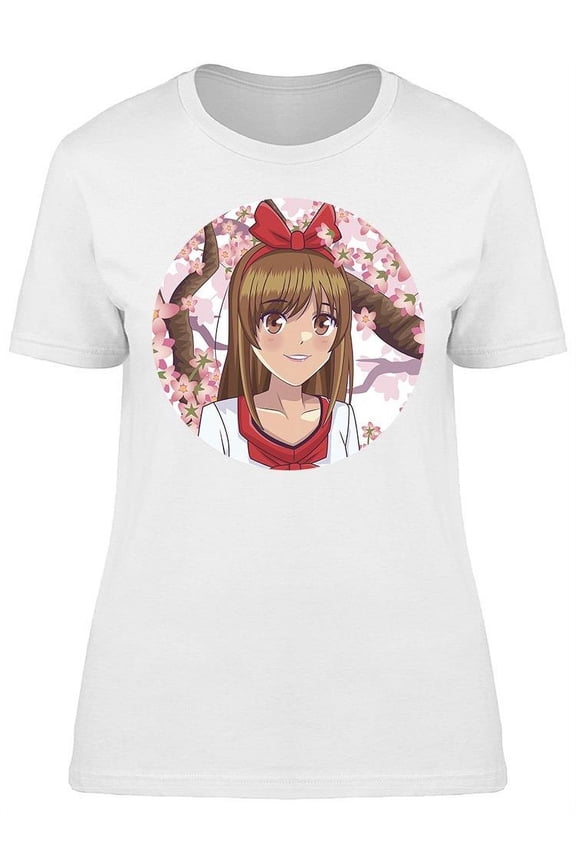 Red Ribbon Anime Manga Girl T-Shirt Women -Image by Shutterstock, Female Small