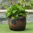 thumbnail image 3 of Luxen Home Brown Whiskey Barrel 12in. Dia. Bowl Planter, 3 of 5