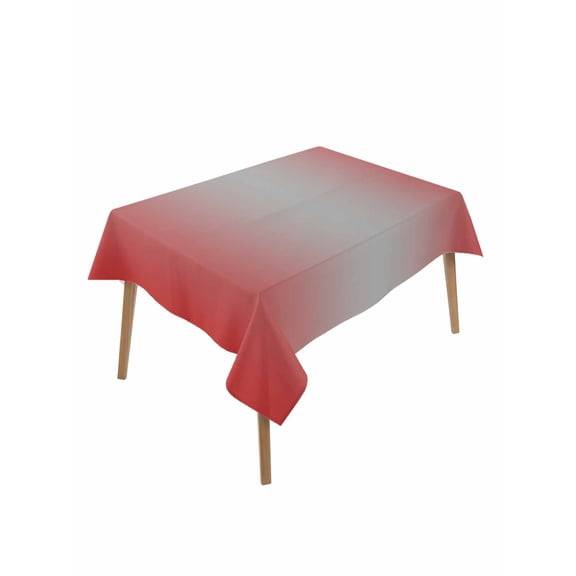 Red Grey Ombre Rectangle Tablecloth, Modern Gradient Abstract Art Waterproof & StainResistant Tablecloth, Washable Oil-proof Table Cover for Dining/Party/Wedding/Camping/Buffet 52x70 In