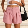 thumbnail image 6 of COMVALUE Womens Shorts Dressy Casual 2026 Trendy Summer Elastic High Waisted Pleated Business Work Shorts Pockets (Pink, XXL), 6 of 9