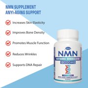 zyy NMN Supplement | Real Nicotinamide Mononucleotide | 18000mg per Bottle, 300mg per Serving | for Cellular Health, Anti-Aging | 120 Capsules